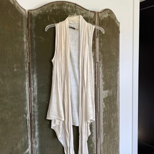 Sleeveless coverup in iridescent cream